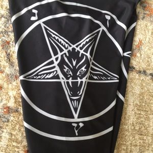 Society6 Satanic Goat Head Baphomet Leggings